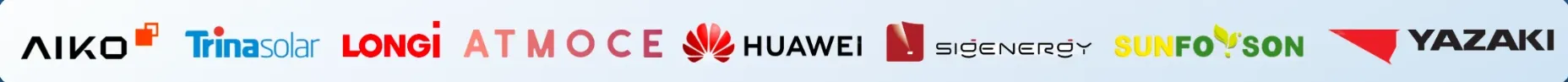 พันธมิตร GrowSolar: AIKO, Trina Solar, LONGi, ATMOCE, Huawei, Sigenergy, SUNFO'SON และ YAZAKI